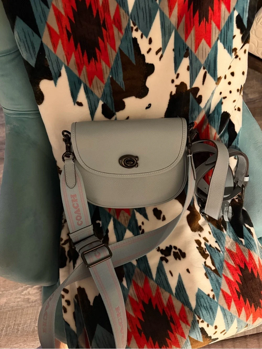 Coach compact pebbled